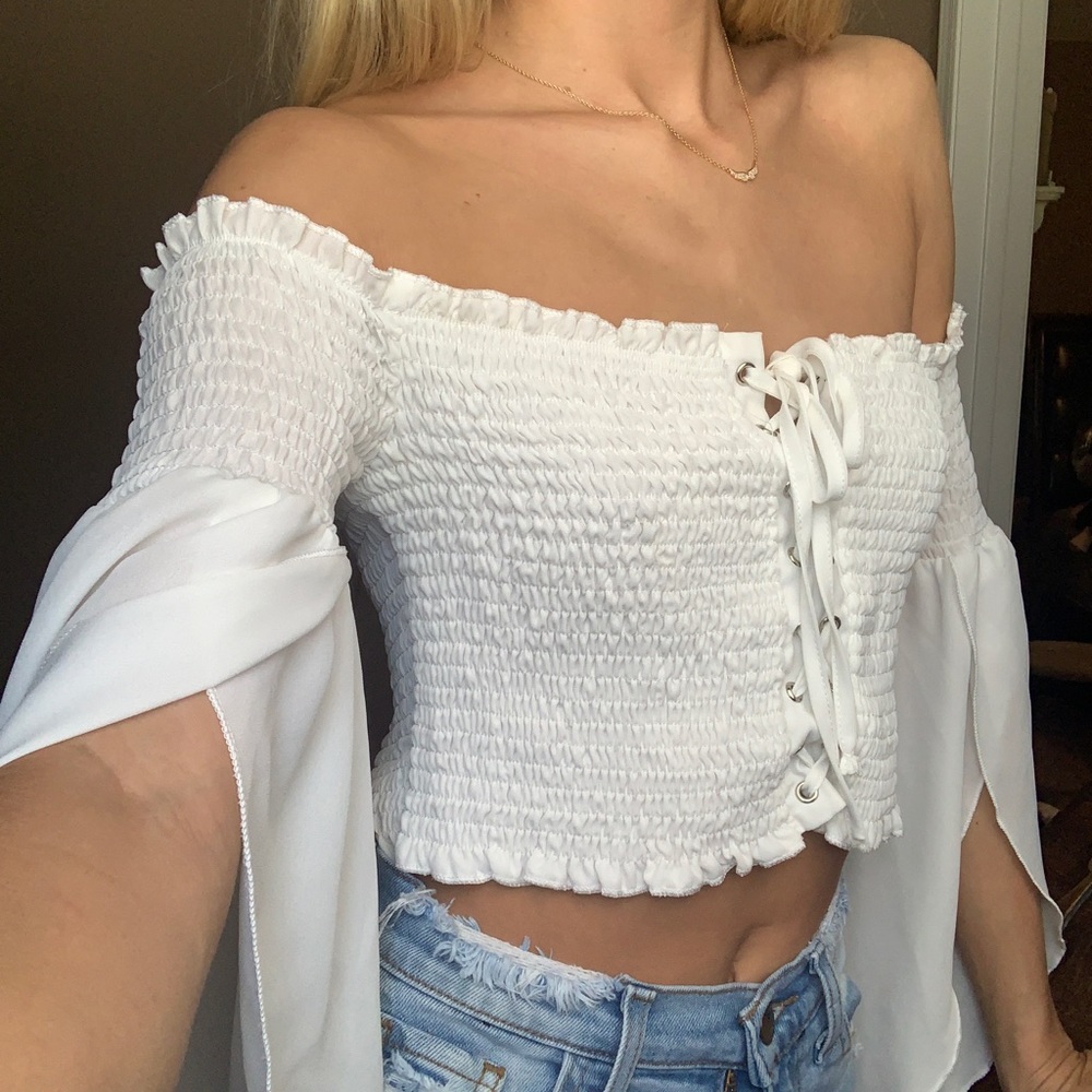 White Crop Top - Picture 4 of 4
